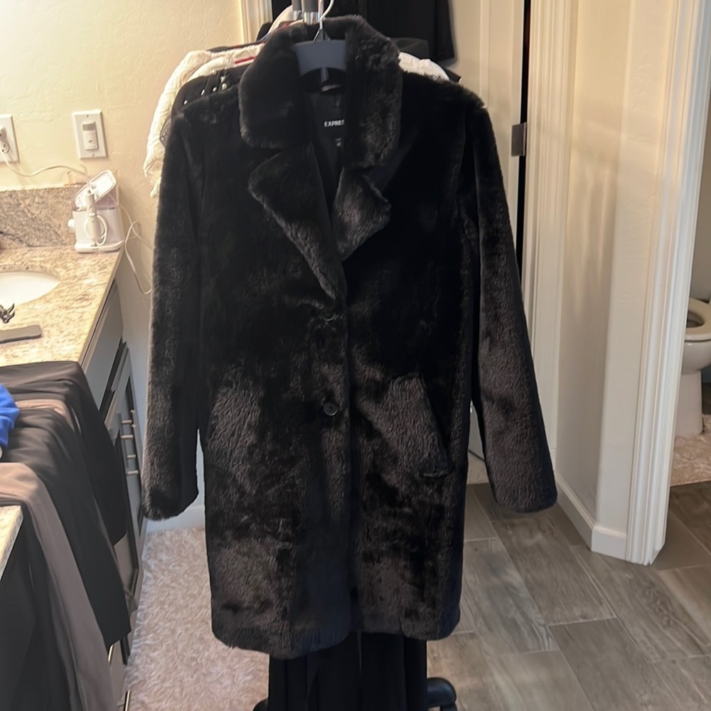 Express faux fur coat